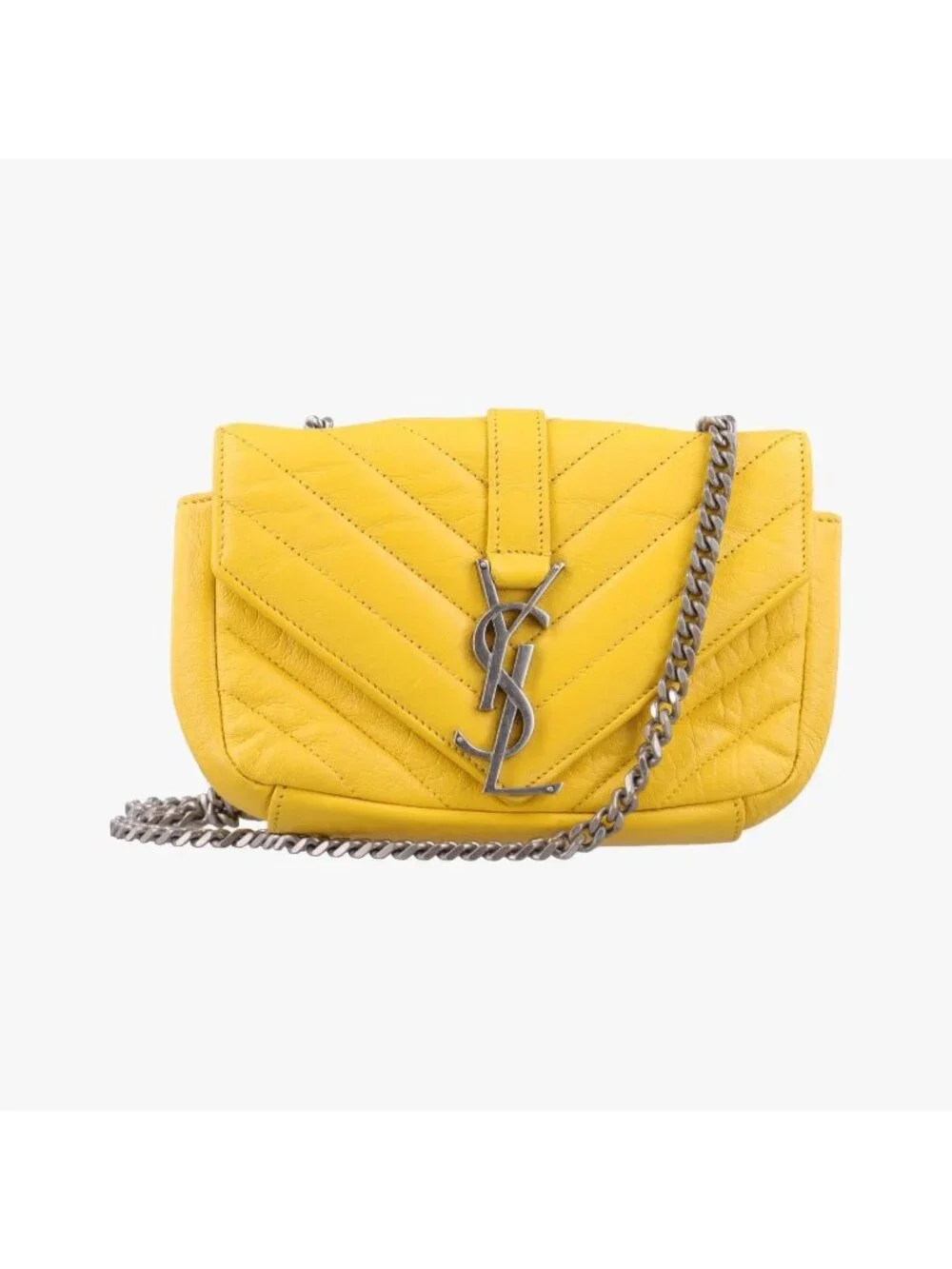 Saint Laurent Baby Chai Yellow Leather Shoulder